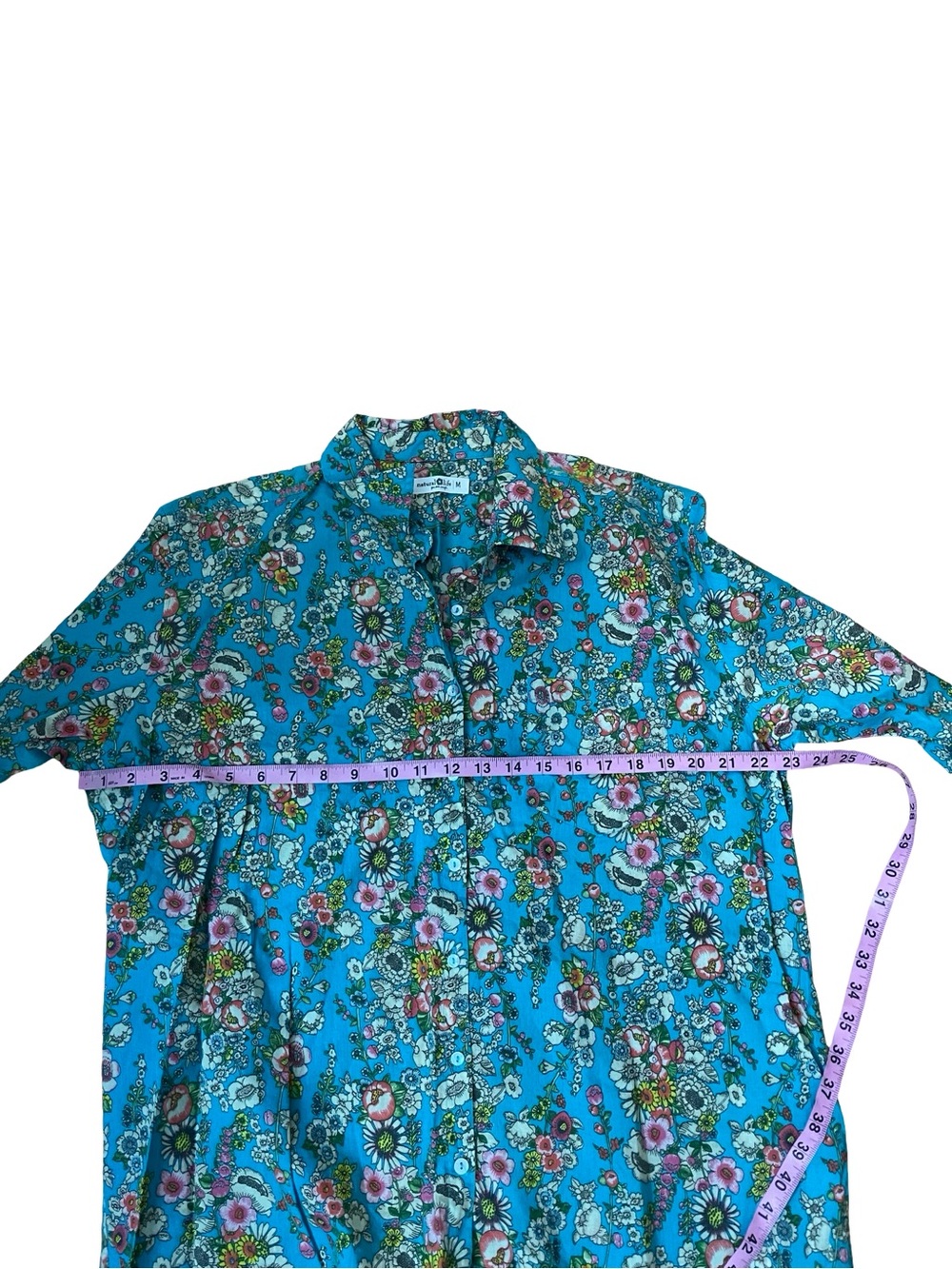NATURAL LIFE FLORAL BUTTON DOWN BLOUSE - Picture 11 of 12